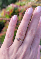14k gold rose cut green sapphire solitaire ring