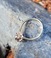 14k gold rose cut green sapphire solitaire ring