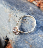 14k gold rose cut green sapphire solitaire ring