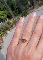 14k gold rose cut green sapphire solitaire ring