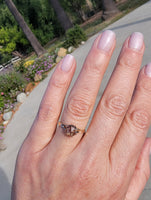 14k gold rose cut green sapphire solitaire ring