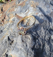 14k gold rose cut green sapphire solitaire ring