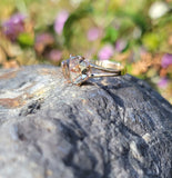 14k gold rose cut green sapphire solitaire ring