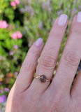 14k gold rose cut green sapphire solitaire ring