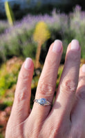 18k white gold c.1920's heart filigree diamond ring