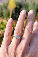 18k white gold c.1920's heart filigree diamond ring