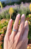 18k white gold c.1920's heart filigree diamond ring