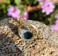 14k gold vintage estate BLOODSTONE ring