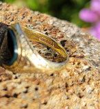 14k gold vintage estate BLOODSTONE ring