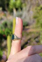 14k gold vintage estate BLOODSTONE ring