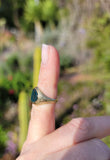 14k gold vintage estate BLOODSTONE ring