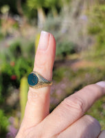 14k gold vintage estate BLOODSTONE ring