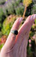 14k gold vintage estate BLOODSTONE ring