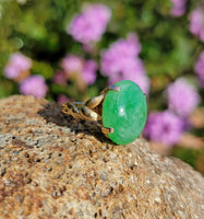 14k Yellow gold Jade estate ring