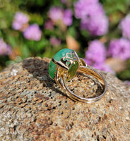 14k Yellow gold Jade estate ring