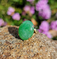 14k Yellow gold Jade estate ring
