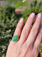 14k Yellow gold Jade estate ring