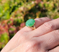 14k Yellow gold Jade estate ring