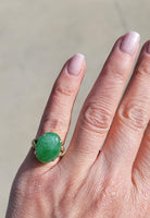 14k Yellow gold Jade estate ring