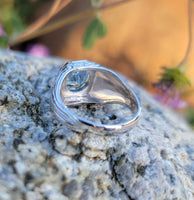18k white gold Deco c.1920's aquamarine ring