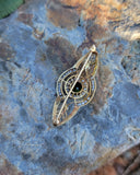 14k gold Victorian pearl & green tourmaline pin brooch
