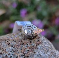 18k white gold c.1920's Deco Filigree European cut diamond antique Ring