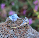 18k white gold c.1920's Deco Filigree European cut diamond antique Ring