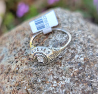 18k white gold c.1920's Deco Filigree European cut diamond antique Ring
