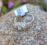 18k white gold c.1920's Deco Filigree European cut diamond antique Ring