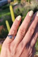 18k white gold c.1920's Deco Filigree European cut diamond antique Ring