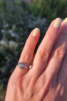 18k white gold c.1920's Deco Filigree European cut diamond antique Ring
