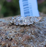 Platinum Edwardian Filigree mine cut diamond antique Ring