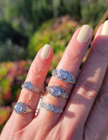 18k white gold c.1920's Deco Filigree European cut diamond antique Ring