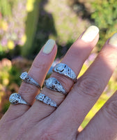 18k white gold c.1920's Deco Filigree European cut diamond antique Ring