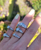 18k white gold c.1920's Deco Filigree European cut diamond antique Ring