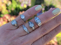 Platinum c.1920's Filigree European cut diamond antique Ring