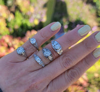 18k white gold c.1920's Deco Filigree European cut diamond antique Ring