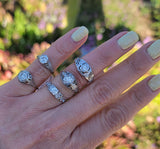 18k white gold c.1920's Deco Filigree European cut diamond antique Ring