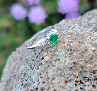 14k white gold emerald estate vintage ring