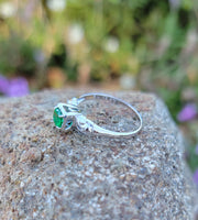 14k white gold emerald estate vintage ring