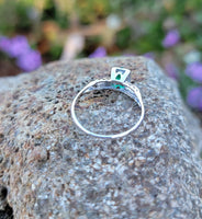 14k white gold emerald estate vintage ring