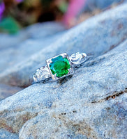 14k white gold emerald estate vintage ring
