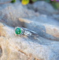 14k white gold emerald estate vintage ring
