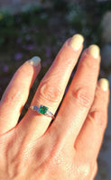 14k white gold emerald estate vintage ring
