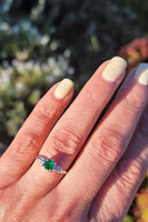 14k white gold emerald estate vintage ring