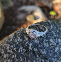 14k white gold c.1920's filigree diamond engagement ring
