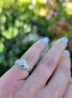 14k white gold c.1920's filigree diamond engagement ring