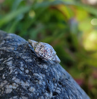 18k white gold c.1920's filigree diamond engagement ring