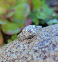 18k white gold c.1920's filigree diamond engagement ring