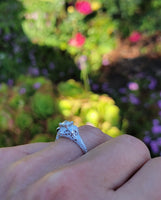 18k white gold c.1920's filigree diamond engagement ring